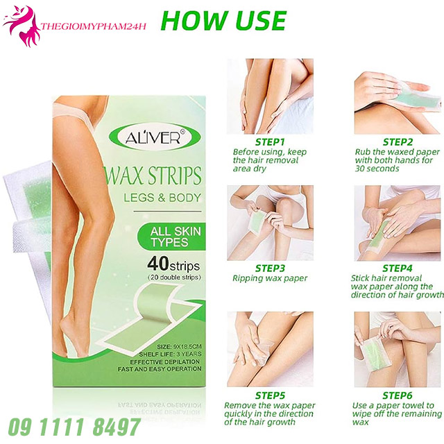 cách dùng aliver waxing strips
