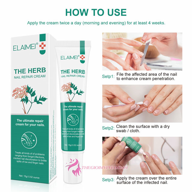 Cách sử dụng Elaimei The Herb Nail Repair Cream