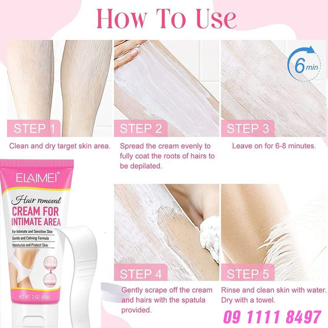 cách sử dụng elaimei hair removal cream for intimate area