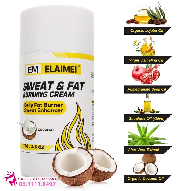 thành phần elaimei sweat fat burning cream coconut