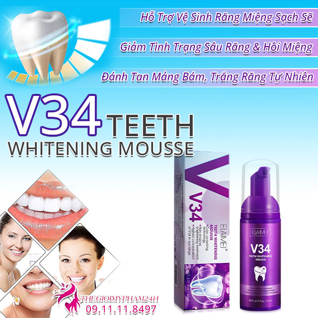 công dụng elaimei v34 teeth whitening mousse