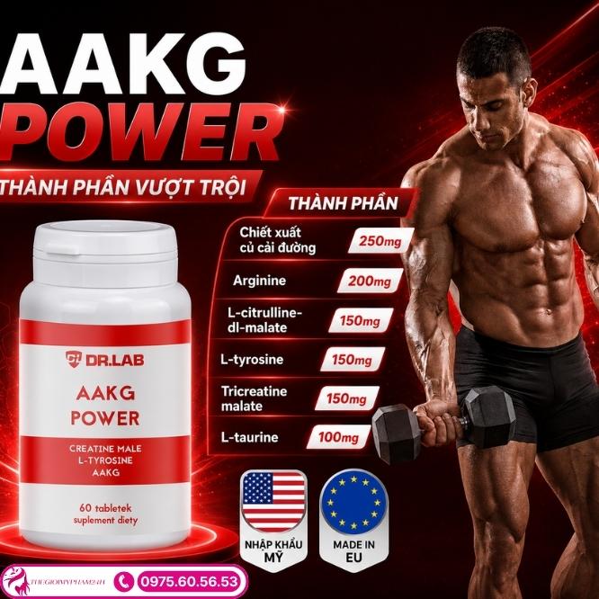 Thành phần hoạt chất giãn nở mạch trong viên uống AAKG Power 60 viên