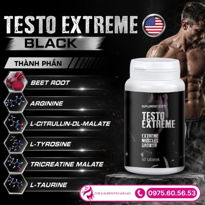 Thành phần tự nhiên dồi dào dưỡng chất trong Testo Extreme Black 60 viên