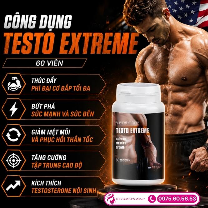 Công dụng vượt trội của Testo Extreme 60 viên