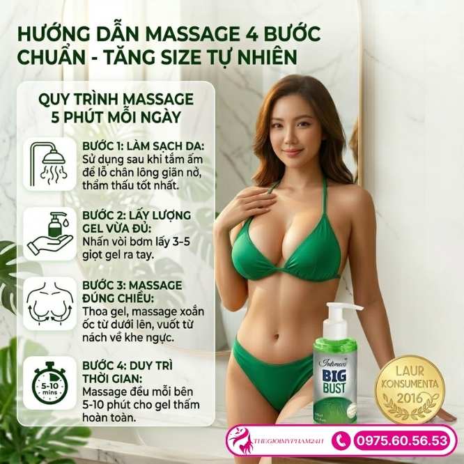 Quy trình sử dụng gel Big Bust 150ml đúng cách
