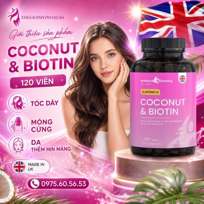 Giới thiệu sản phẩm Coconut & Biotin 120 viên
