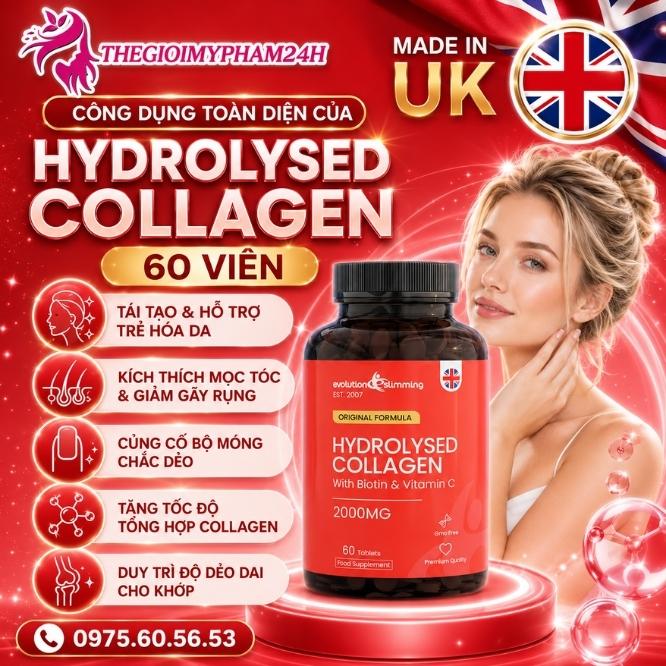 Công dụng toàn diện của Hydrolysed Collagen 60 viên