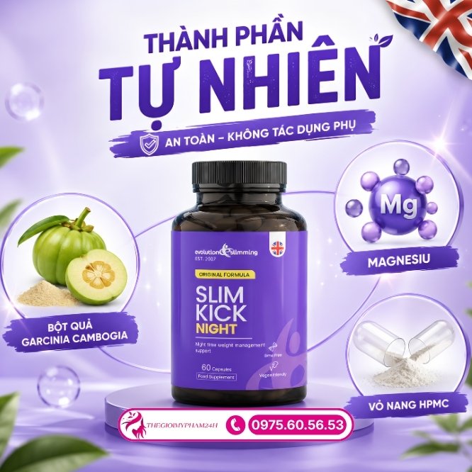Chi tiết bảng thành phần lành tính của Slim Kick Night