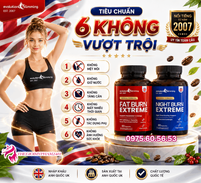 Tiêu chuẩn 6 KHÔNG vượt trội của combo Fat Burn & Night Extreme