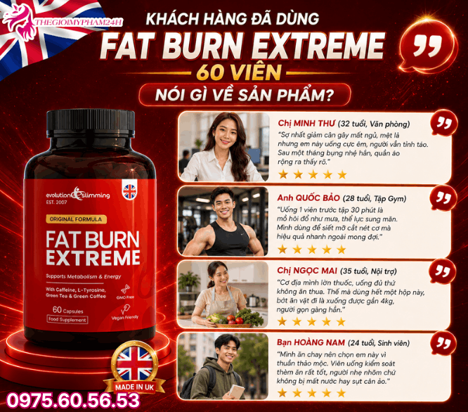 Cảm nhận thực tế từ khách hàng đã trải nghiệm Fat Burn Extreme 60 viên