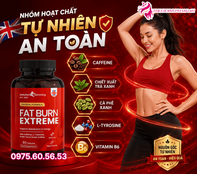 Thành phần thảo mộc tự nhiên trong viên tiêu mỡ Fat Burn Extreme 60 Viên