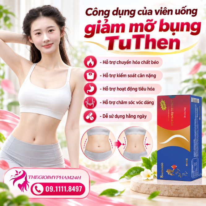 Công dụng của viên uống giảm mỡ bụng TuThen